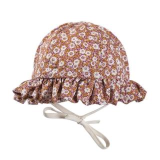 Hi Little One kapelusz przeciwsłoneczny dla dziewczynki BOHO FLO Rust roz M Pom Pom Mimisia.pl