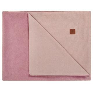 Hi Little One kocyk dwustronny z dzianiny futerkowej i bawełny 95 x 80 cm Baby Pink Mimisia.pl