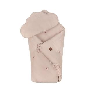 Hi Little One kołderka rożek z podusią z oddychającej BIO bawełny organicznej Blush Mimisia.pl