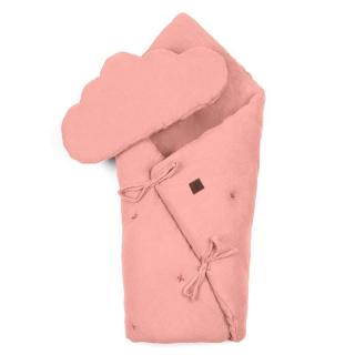 Hi Little One kołderka rożek z podusią z oddychającej organicznej BIO bawełny Soft Rose Mimisia.pl