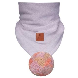 Hi Little One komin bandana zimowa dla niemowlaka ALPACA BOHO Dark Pink M Pom Pom Mimisia.pl
