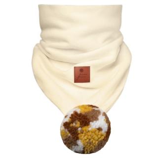 Hi Little One komin bandana zimowa dla niemowlaka ALPACA BOHO Ivory/Brown M Pom Pom Mimisia.pl