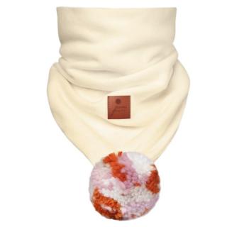 Hi Little One komin bandana zimowa dla niemowlaka ALPACA BOHO Ivory/Rust M Pom Pom Mimisia.pl