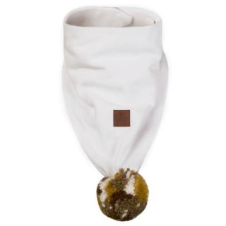 Hi Little One komin bandana zimowa dla niemowlaka ALPACA BOHO White/Brown M Pom Pom Mimisia.pl