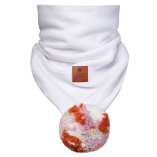 Hi Little One komin bandana zimowa dla niemowlaka ALPACA BOHO White/Rust M Pom Pom Mimisia.pl