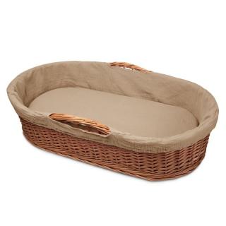 Hi Little One kosz Mojżesza wiklinowy niski leżaczek z materacykiem 2in1 Beige Mimisia.pl