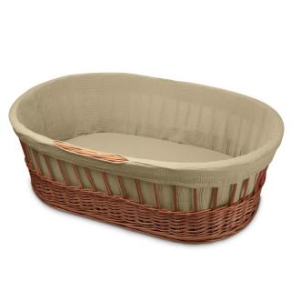 Hi Little One kosz Mojżesza wiklinowy wysoki ze stelażem + liner + materac + prześcieradło 5in1 BEIGE Mimisia.pl