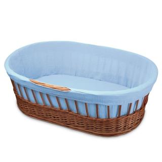 Hi Little One kosz Mojżesza wiklinowy wysoki ze stelażem + liner + materac + prześcieradło 5in1 BLUE Mimisia.pl