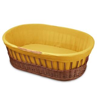 Hi Little One kosz Mojżesza wiklinowy wysoki ze stelażem + liner + materac + prześcieradło 5in1 MUSTARD Mimisia.pl