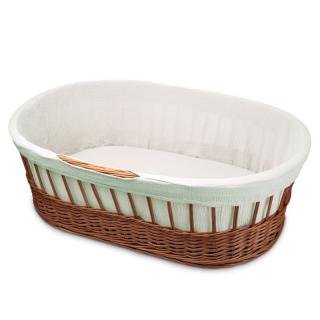 Hi Little One kosz Mojżesza wiklinowy wysoki ze stelażem + liner + materac + prześcieradło 5in1 WHITE Mimisia.pl