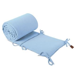 Hi Little One ochraniacz do łóżeczka i kosza oddychający BIO muślin Baby Blue Mimisia.pl