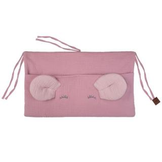Hi Little One organizer przybornik do łóżeczka MOUSE Baby Pink/Blush Mimisia.pl