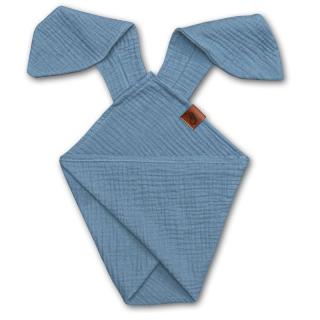 Hi Little One pieluszka doudou z zapachem mamy BIO bawełna BUNNY Baby Blue Mimisia.pl