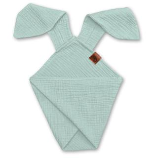 Hi Little One pieluszka doudou z zapachem mamy BIO bawełna BUNNY Mint Mimisia.pl