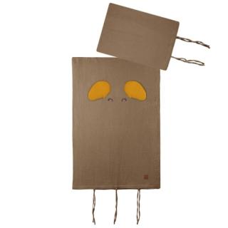 Hi Little One poszewka na pościel dla niemowląt z oddychającej organicznej BIO bawełny ELEPHANT Dark Oak/Mustard Mimisia.pl