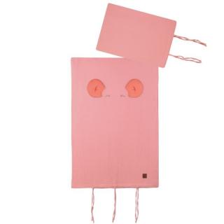 Hi Little One poszewka na pościel dla niemowląt z oddychającej organicznej BIO bawełny MOUSE Soft Rose/Coral Mimisia.pl