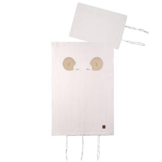 Hi Little One poszewka na pościel dla niemowląt z oddychającej organicznej BIO bawełny MOUSE White/Beige Mimisia.pl