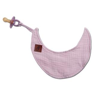 Hi Little One przytulanka doudou z zapachem mamy z zawieszką na smoczek BIO bawełna MOON Blush Mimisia.pl