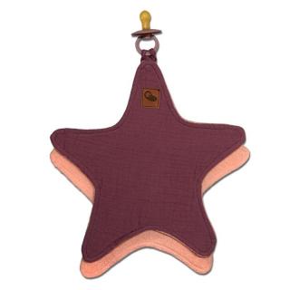 Hi Little One przytulanka doudou z zapachem mamy z zawieszką na smoczek BIO bawełna STAR Lavender Mimisia.pl
