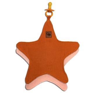 Hi Little One przytulanka doudou z zapachem mamy z zawieszką na smoczek BIO bawełna STAR Pumpkin Mimisia.pl