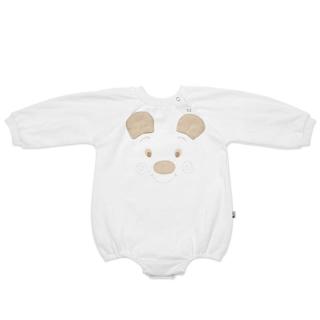 Hi Little One rampers niemowlęcy MIŚ OverSize BOHO White roz M Pom Pom Mimisia.pl