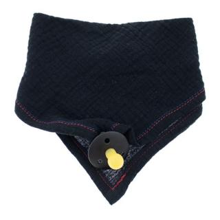 Hi Little One śliniak bandana z zawieszką na smoczek BIO bawełna Black Mimisia.pl