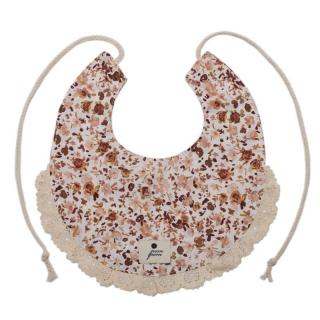 Hi Little One śliniak wiązany BOHO FLOPI Cognac Pom Pom Mimisia.pl