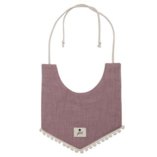 Hi Little One śliniak wiązany BOHO LEO Mauve Pom Pom Mimisia.pl