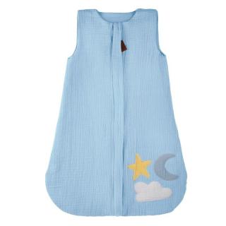 Hi Little One śpiworek do spania dla Noworodka TOG 1,0 BIO muślin DAY  NIGHT Baby Blue S Mimisia.pl