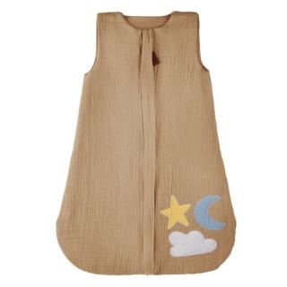 Hi Little One śpiworek do spania dla Noworodka TOG 1,0 BIO muślin DAY  NIGHT Beige S Mimisia.pl