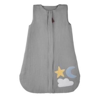Hi Little One śpiworek do spania dla Noworodka TOG 1,0 BIO muślin DAY  NIGHT Gray S Mimisia.pl