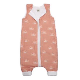 Hi Little One śpiworek do spania z nogawkami dwustronny TOG 1,0 organiczny BIO muślin SUN/WHITE roz S muumee Mimisia.pl