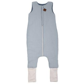 Hi Little One śpiworek dwustronny z nogawkami TOG 1,5 BIO muślin SLIM BAG BABY BLUE/JEANS roz S Mimisia.pl