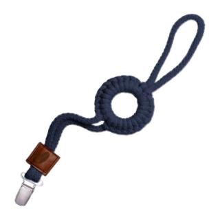 Hi Little One - sznurkowa zawieszka z kółkiem do smoczka Pacifer holder with RING Navy Mimisia.pl