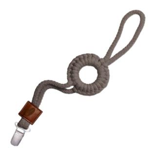 Hi Little One - sznurkowa zawieszka z kółkiem do smoczka Pacifier holder with RING Dark Oak Mimisia.pl