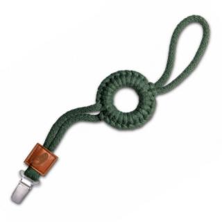 Hi Little One - sznurkowa zawieszka z kółkiem do smoczka Pacifier holder with RING Green Hunter Mimisia.pl