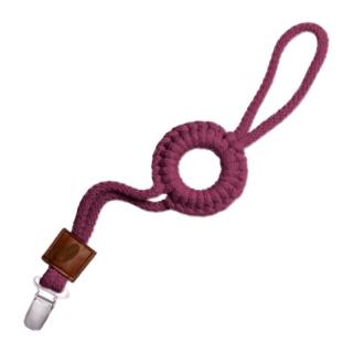 Hi Little One - sznurkowa zawieszka z kółkiem do smoczka Pacifier holder with RING Wine Mimisia.pl