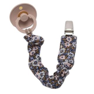 Hi Little One zawieszka do smoczka BOHO FLO Blue Pom Pom Mimisia.pl