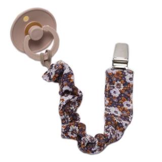 Hi Little One zawieszka do smoczka BOHO FLO Chocolate Pom Pom Mimisia.pl