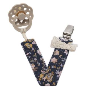 Hi Little One zawieszka do smoczka BOHO FLOPI Navy Pom Pom Mimisia.pl