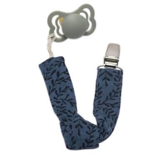 Hi Little One zawieszka do smoczka BOHO LEAF Jeans Pom Pom Mimisia.pl