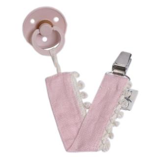 Hi Little One zawieszka do smoczka BOHO LEO Rose Pom Pom Mimisia.pl