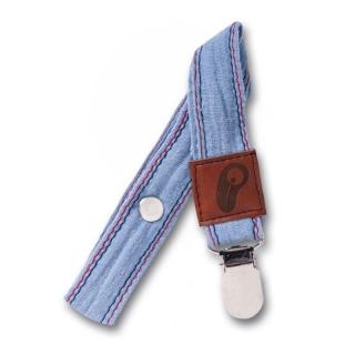 Hi Little One zawieszka do smoczka organiczny BIO muślin Sky Blue Mimisia.pl
