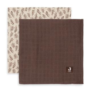 Jollein 2 otulacze niemowlęce Hydrophilic 115x115 cm Listki MEADOW Chestnut Mimisia.pl