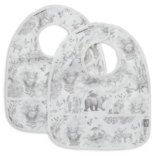 Jollein 2 śliniaki wodoodporne z kieszonką Baśniowy Las PIMPELMEES FOREST ANIMALS Mimisia.pl
