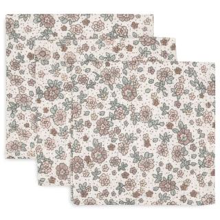 Jollein 3 pieluszki do odbijania Hydrophlic Face 31x31 cm Kwiaty RETRO FLOWERS Mimisia.pl