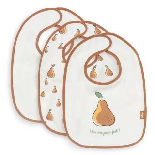 Jollein 3 śliniaczki niemowlęce wodoodporne Gruszki PEAR Mimisia.pl