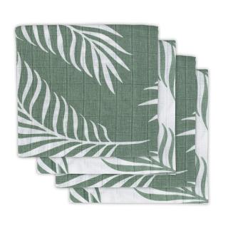 Jollein 4 pieluszki niemowlęce Hydrophilic 70x70 cm Liście NATURE Ash Green Mimisia.pl