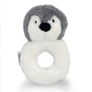 Jollein grzechotka dla Niemowlaka miękka Pingwinek PENGUIN Storm Grey Mimisia.pl
