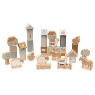 Jollein klocki drewniane montessori 34 elementy FARM Mimisia.pl
